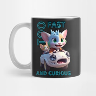 Dragon Cat driving too fast and curious Mug